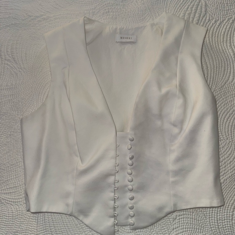 White Buttoned Vest by MESHKI